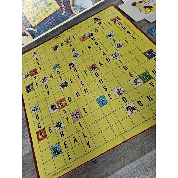 Vintage Scrabble For Juniors Ed 3 1968 Selchow Righter Has All 100 Tiles 2 Sided - Picture 13 of 16